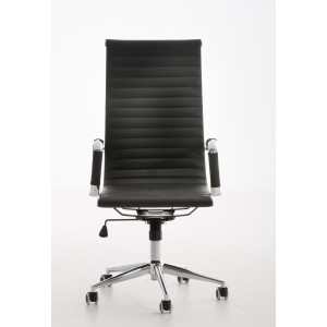 Silla de Oficina ROMA, exclusivo diseño, en piel color Negro