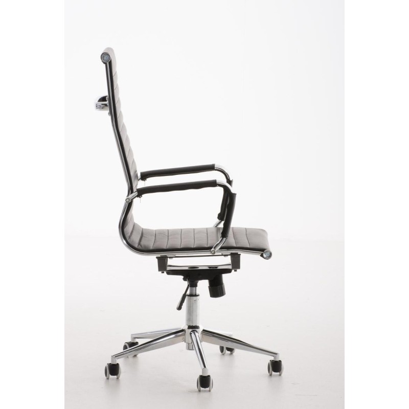 Silla de Oficina ROMA, exclusivo diseño, en piel color Negro