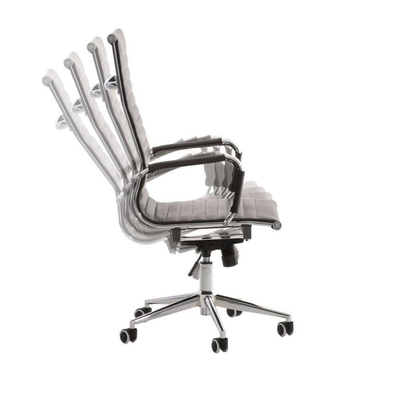 Silla de Oficina ROMA, exclusivo diseño, en piel color Negro