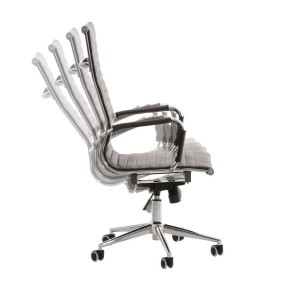 Silla de Oficina ROMA, exclusivo diseño, en piel color Negro