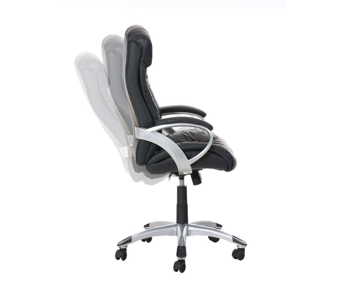 Sillón de oficina GLASGOW, Gran Acolchado, Mecanismo Basculante, Uso diario 4h, En Negro