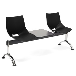 Bancada para recepción 2 asientos y mesa AMIR, negro