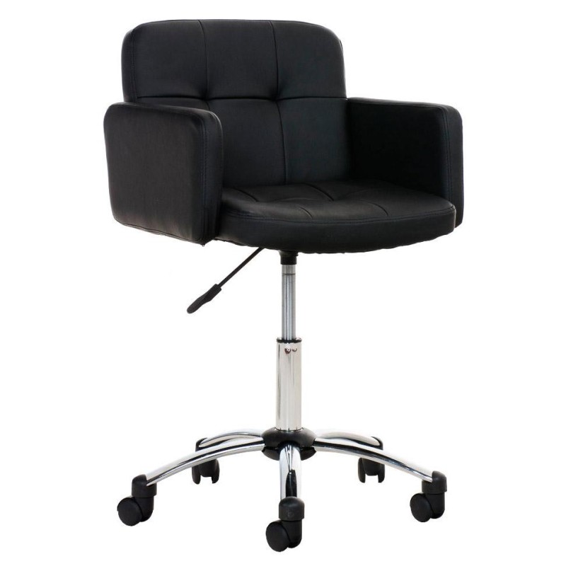 Silla de Diseño PRAGA, gran acolchado, piel color Negro