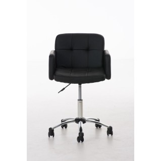 Silla de Diseño PRAGA, gran acolchado, piel color Negro 2