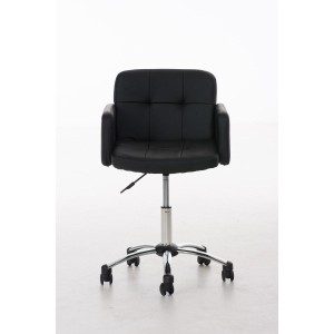 Silla de Diseño PRAGA, gran acolchado, piel color Negro