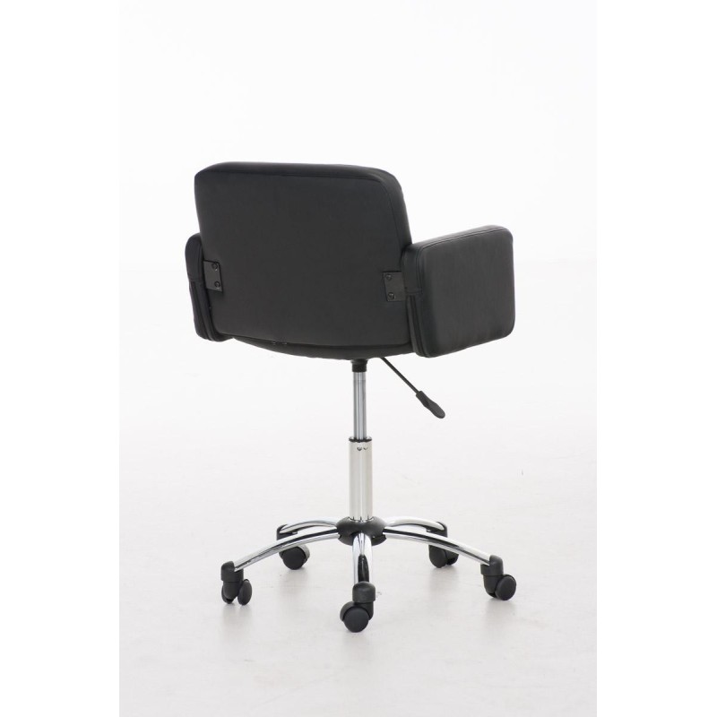 Silla de Diseño PRAGA, gran acolchado, piel color Negro