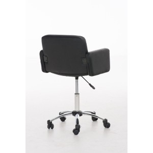 Silla de Diseño PRAGA, gran acolchado, piel color Negro