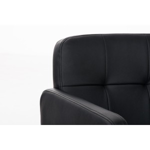 Silla de Diseño PRAGA, gran acolchado, piel color Negro