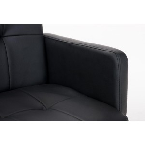 Silla de Diseño PRAGA, gran acolchado, piel color Negro