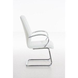 Silla de Confidente BORAU, estructura metálica, en Piel color Negro