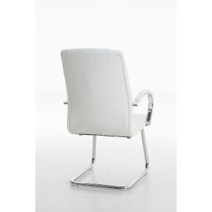 Silla de Confidente BORAU, estructura metálica, en Piel color Negro