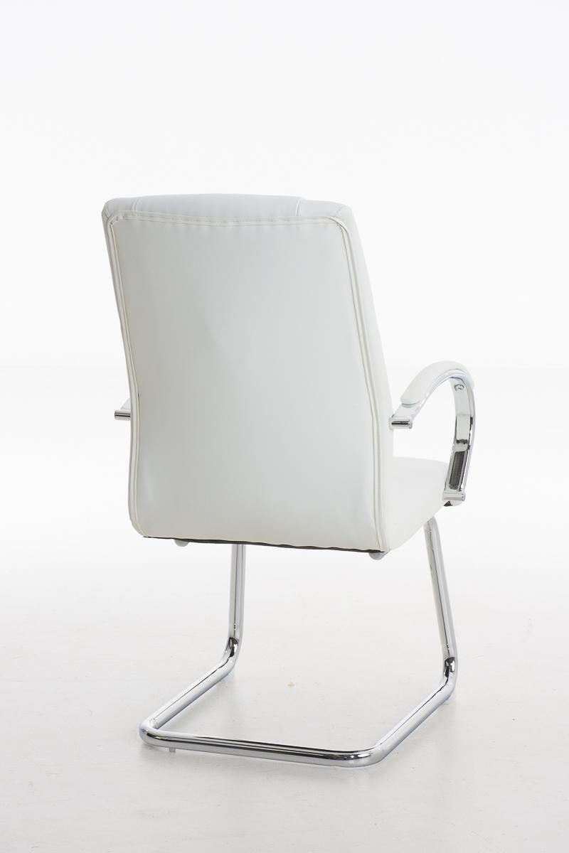 Silla de Confidente BORAU, estructura metálica, reposabrazos, acolchada en Piel color Negro