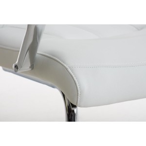 Silla de Confidente BORAU, estructura metálica, en Piel color Negro