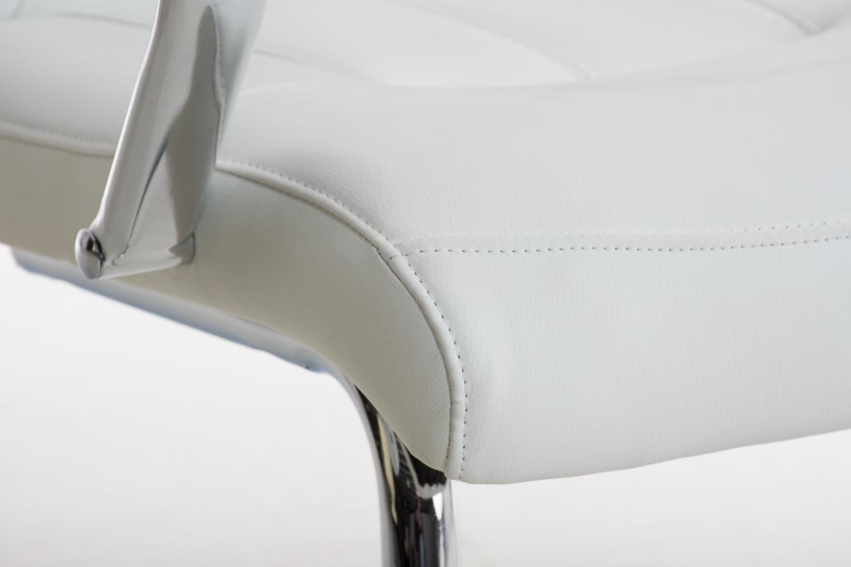 Silla de Confidente BORAU, estructura metálica, reposabrazos, acolchada en Piel color Negro