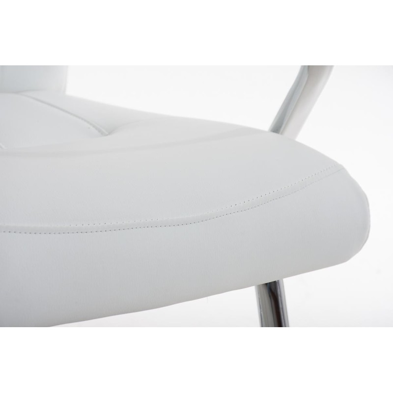 Silla de Confidente BORAU, estructura metálica, en Piel color Negro