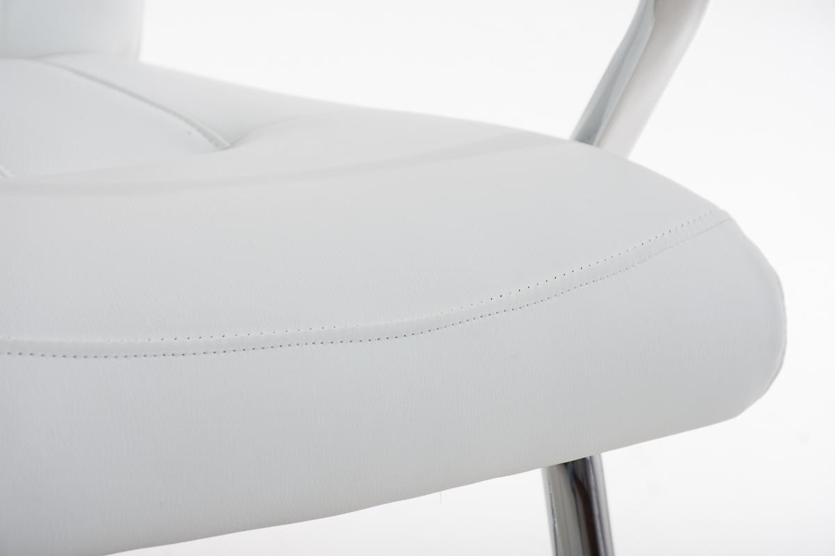Silla de Confidente BORAU, estructura metálica, reposabrazos, acolchada en Piel color Negro