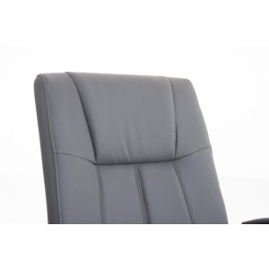 Silla de Confidente BORAU, estructura metálica, en Piel color Negro
