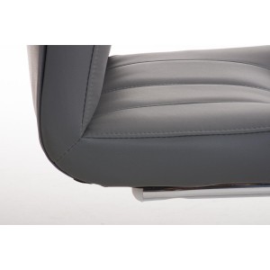 Silla de Confidente BORAU, estructura metálica, en Piel color Negro