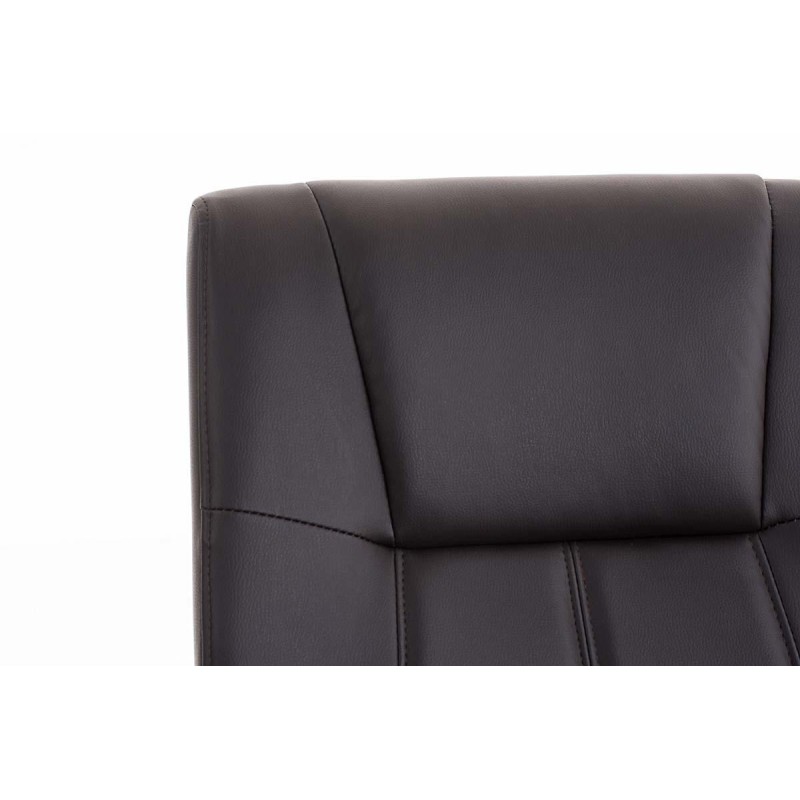 Silla de Confidente BORAU, estructura metálica, en Piel color Negro