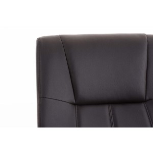 Silla de Confidente BORAU, estructura metálica, en Piel color Negro
