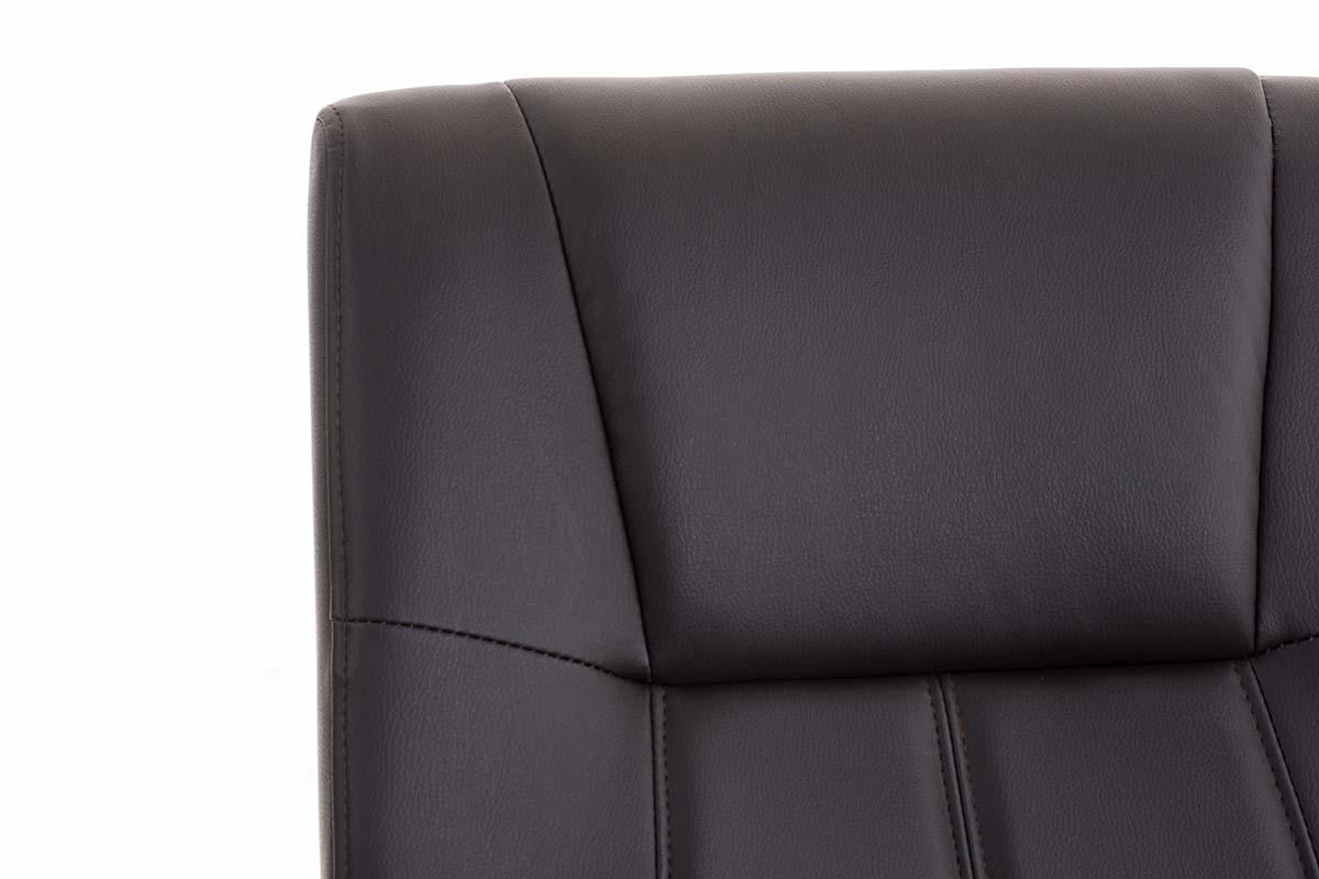 Silla de Confidente BORAU, estructura metálica, reposabrazos, acolchada en Piel color Negro