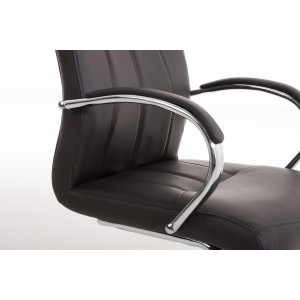 Silla de Confidente BORAU, estructura metálica, en Piel color Negro