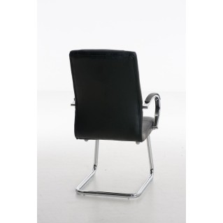 Silla de Confidente BORAU, estructura metálica, en Piel color Negro 2