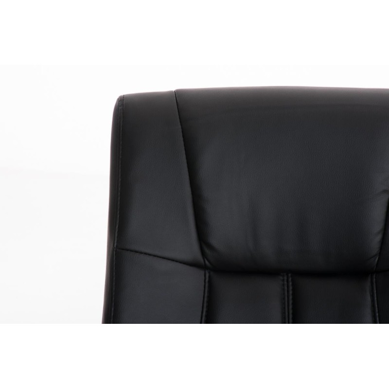 Silla de Confidente BORAU, estructura metálica, en Piel color Negro