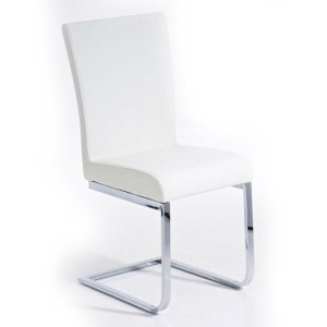 Silla de Confidente AISA, en metal cromado, en Piel color Negro