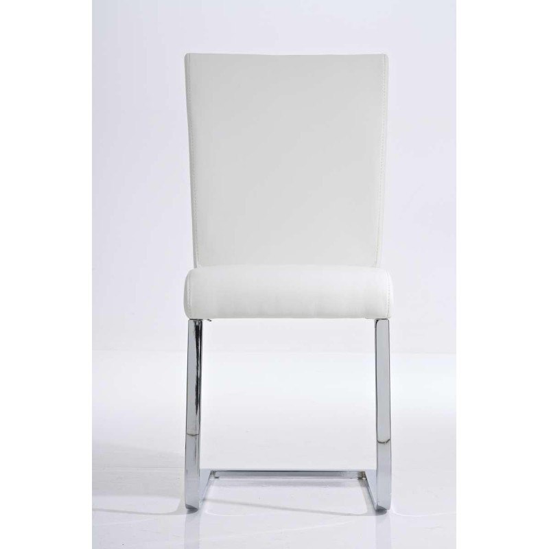 Silla de Confidente AISA, en metal cromado, en Piel color Negro