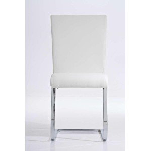 Silla de Confidente AISA, en metal cromado, en Piel color Negro