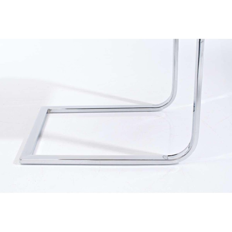 Silla de Confidente AISA, en metal cromado, en Piel color Negro