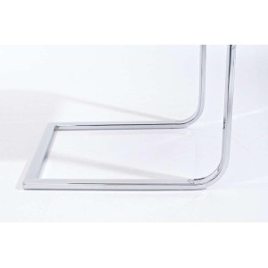 Silla de Confidente AISA, en metal cromado, en Piel color Negro