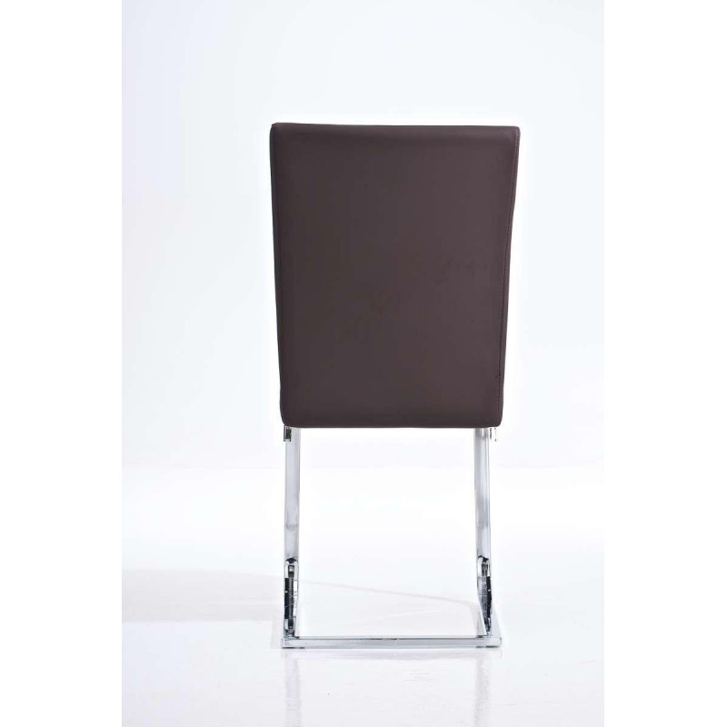 Silla de Confidente AISA, en metal cromado, en Piel color Negro