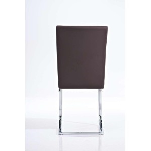 Silla de Confidente AISA, en metal cromado, en Piel color Negro