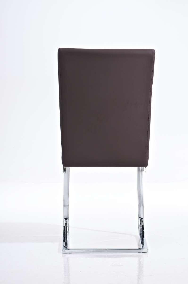 Silla de Confidente AISA, en metal cromado, asiento y respaldo acolchados, en Piel color Negro