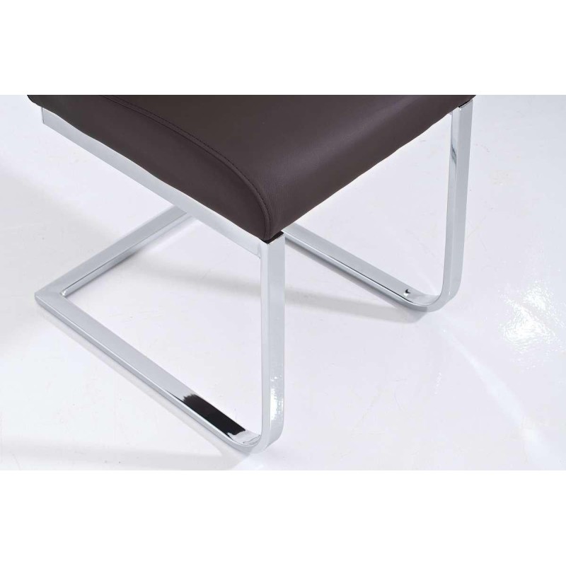 Silla de Confidente AISA, en metal cromado, en Piel color Negro