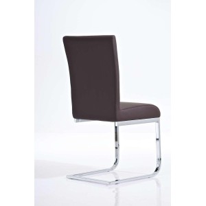 Silla de Confidente AISA, en metal cromado, en Piel color Negro