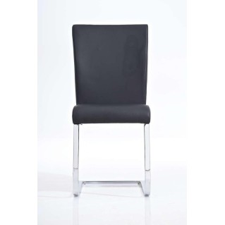 Silla de Confidente AISA, en metal cromado, en Piel color Negro 2