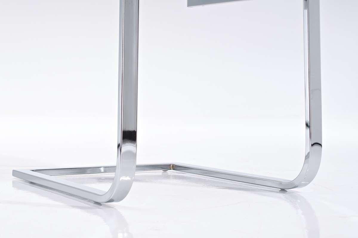 Silla de Confidente AISA, en metal cromado, asiento y respaldo acolchados, en Piel color Negro