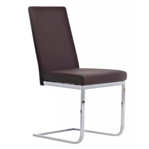Silla de Confidente / Reuniones ASPE, metal cromado, Piel Negro
