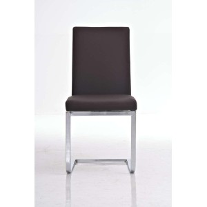 Silla de Confidente / Reuniones ASPE, metal cromado, Piel Negro