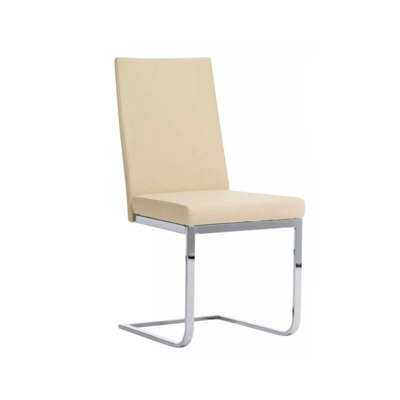 Silla de Confidente / Reuniones ASPE, metal cromado, Piel Negro