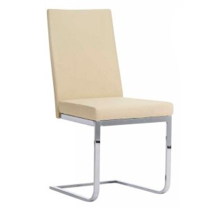 Silla de Confidente / Reuniones ASPE, metal cromado, Piel Negro