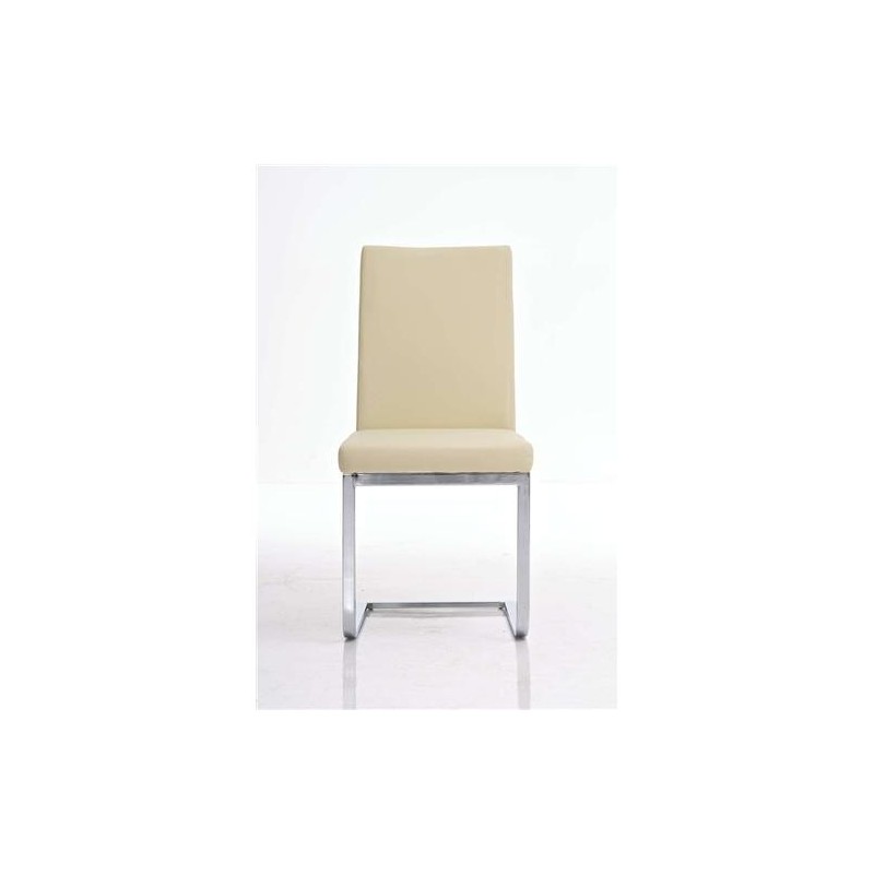 Silla de Confidente / Reuniones ASPE, metal cromado, Piel Negro
