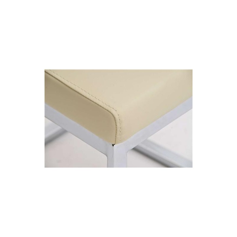 Silla de Confidente / Reuniones ASPE, metal cromado, Piel Negro