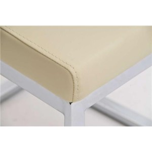 Silla de Confidente / Reuniones ASPE, metal cromado, Piel Negro