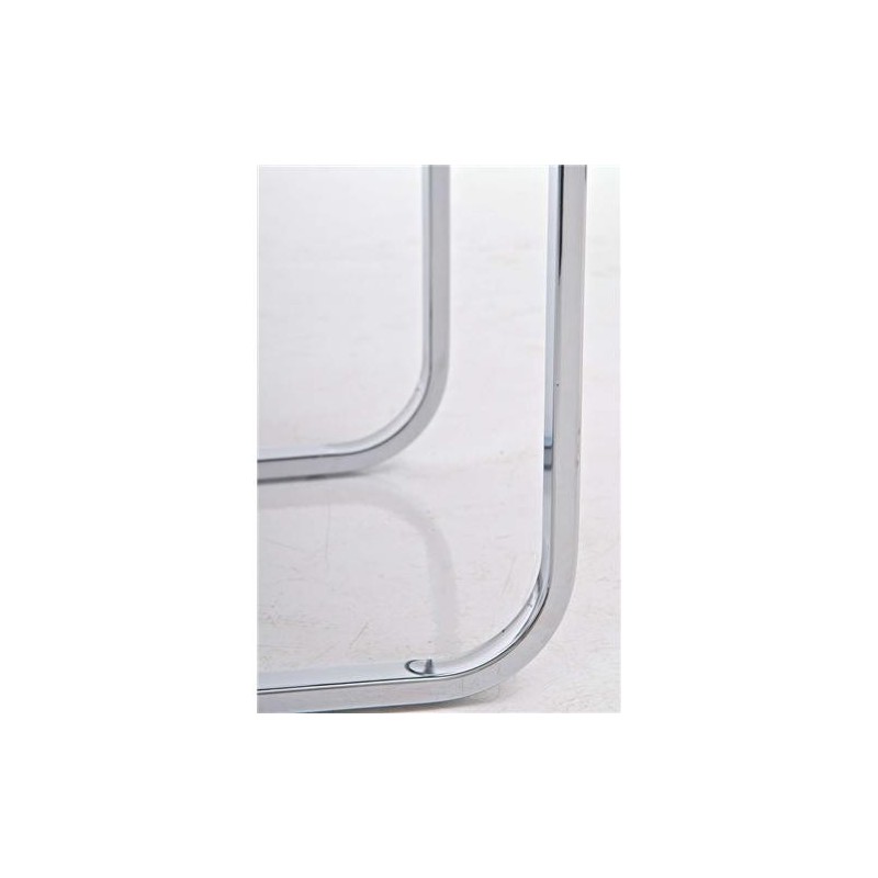 Silla de Confidente / Reuniones ASPE, metal cromado, Piel Negro