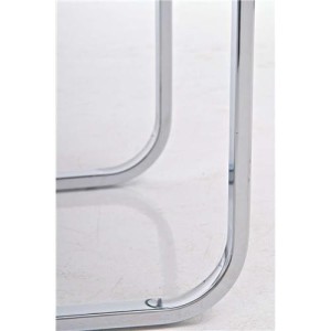 Silla de Confidente / Reuniones ASPE, metal cromado, Piel Negro