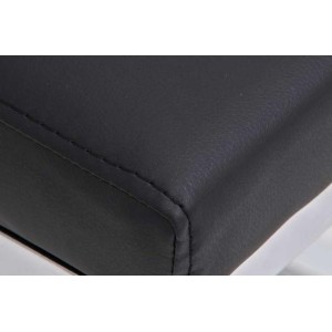 Silla de Confidente / Reuniones ASPE, metal cromado, Piel Negro